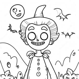 Spookagtige Tim Burton Halloween Inkleurblad 99780-38516
